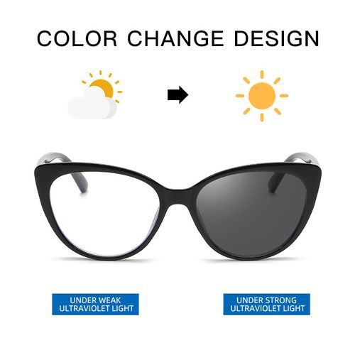 Color-changing Glasses Fashion Cat Eyes Unisex Leopard Print Frame - Yellow