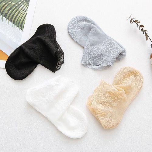 5 Pairs Women Black Breathable Lace Fishnet Hosiery Socks