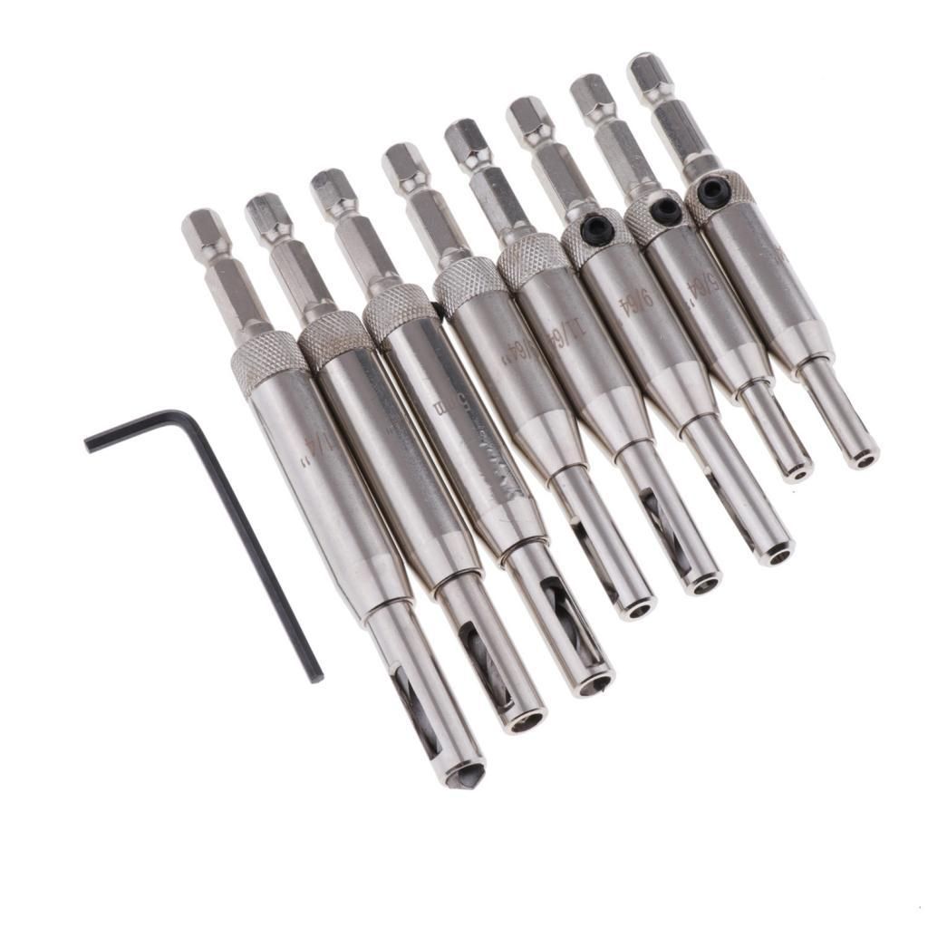 8 / 9Pc Self-centering Hinge Drill Bit For Adjustable 9Pieces