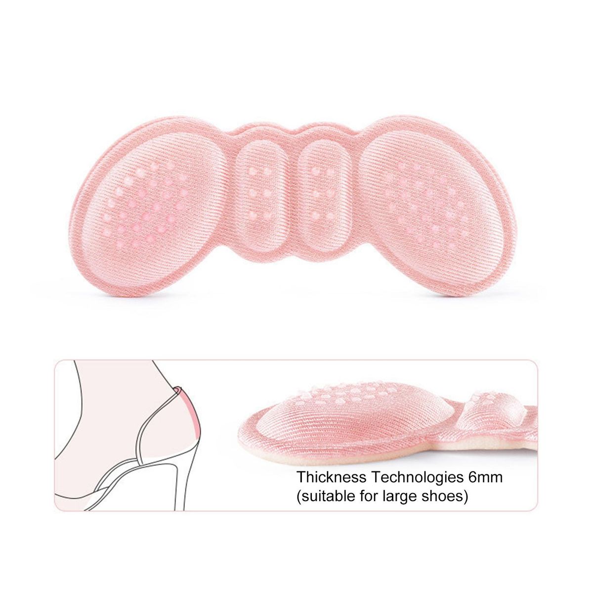 4Pcs Heel Pad Ladies High Heel Shoe Liner Pink