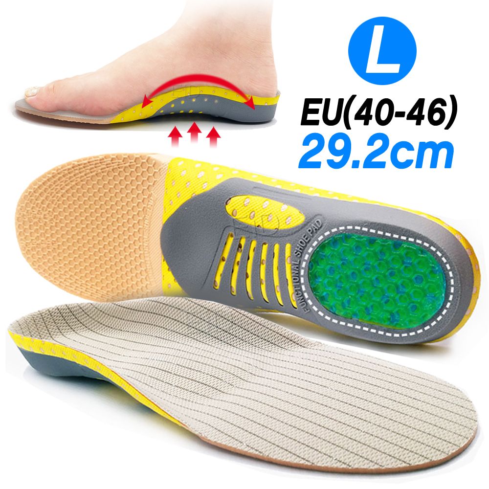 EiD PVC Orthopedic Insoles Orthotics Flat Foot Health Sole Pad For Shoes Insert Arch Support Pad For Plantar Fasciitis Feet Care L EU 41-46