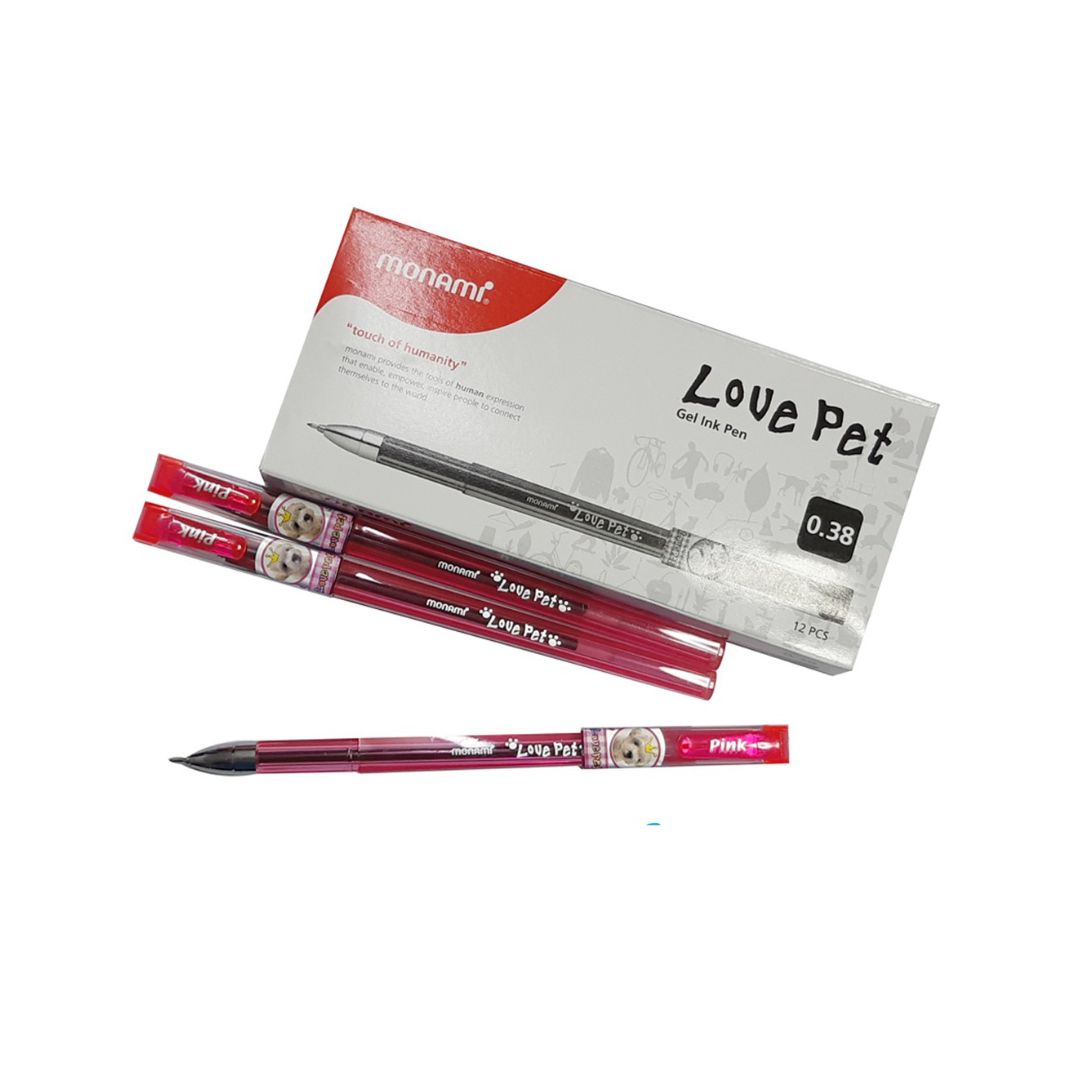 0.38mm ROSE LOVE PET JEL INK 12pcs In A Pack