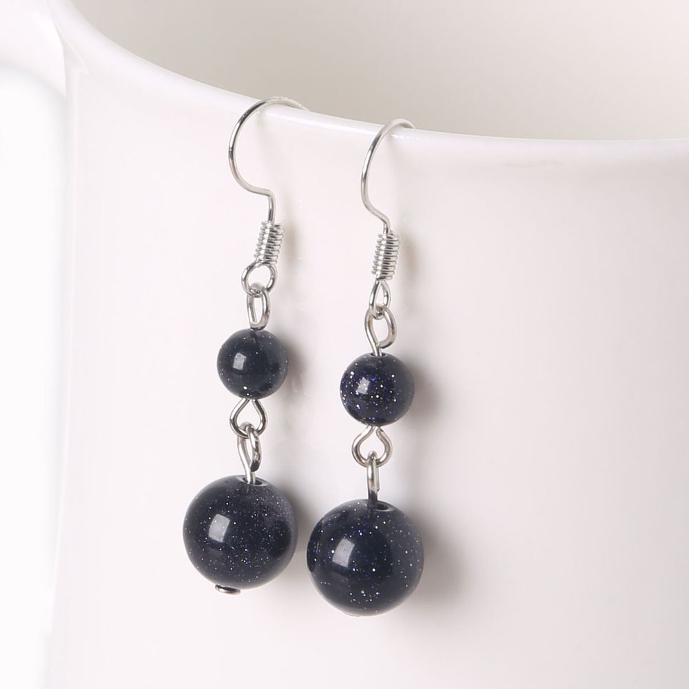 Earrings For Girl Natural Stone Beads Dangle Long Lady Drop Earrings