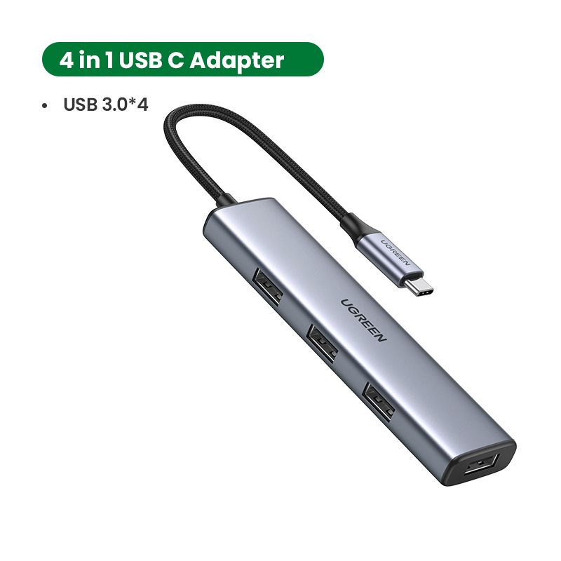 USB C Hub 4 Ports, USB C To USB Adapter Thunderbolt To USB Multiport 3.0 Ports