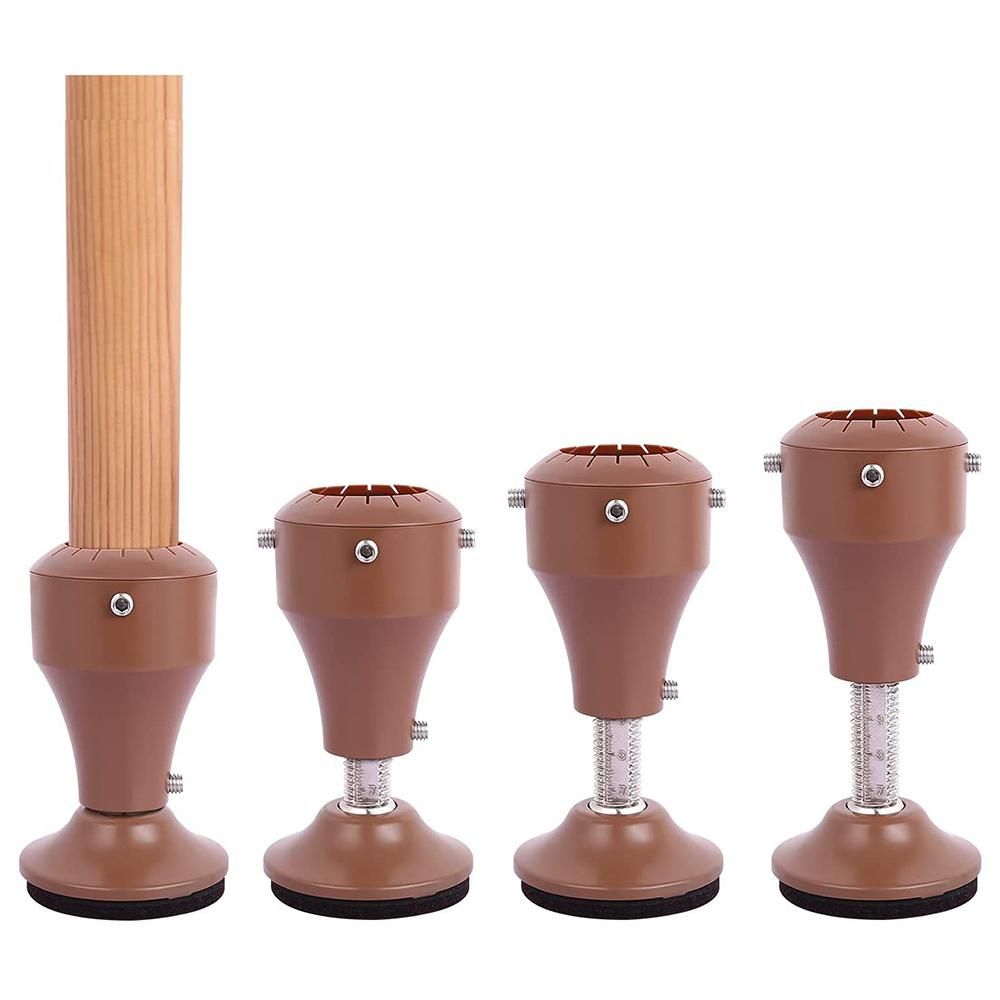 4 Pack Adjustable Bed Risers 360° Rotatable Furniture Riser