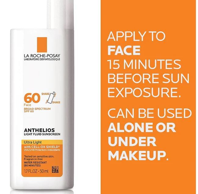 ANTHELIOS ULTRA LIGHT FLUID FACIAL SUNSCREEN SPF 60, 50ML