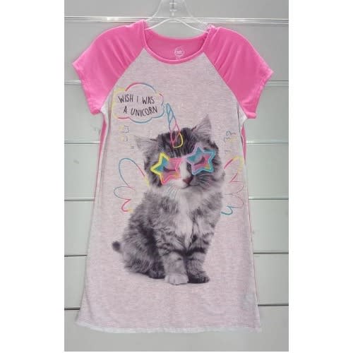 Girls Short Sleeve Night Gown – Kitten