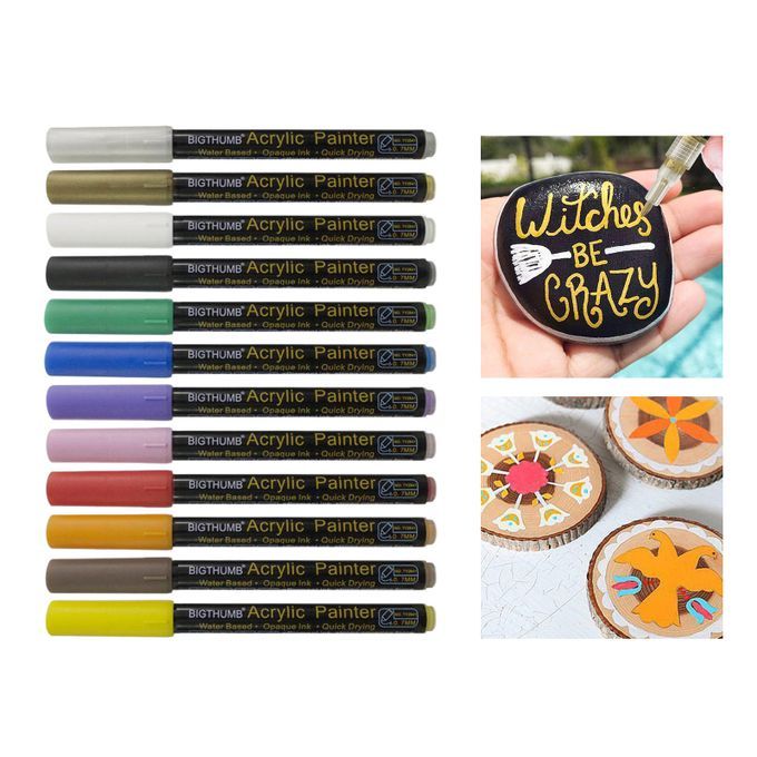 Acrylic Marker Pens Permanent Waterproof Art For Fabric Ceramic