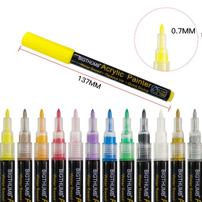 Acrylic Marker Pens Permanent Waterproof Art For Fabric Ceramic