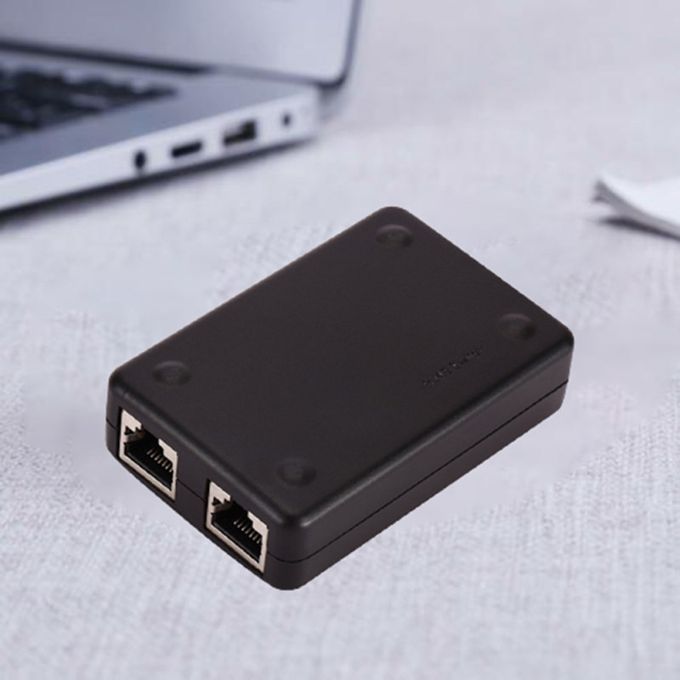 2 Port RJ45 Lan Network Switch Hub  Computer Ethernet-Black