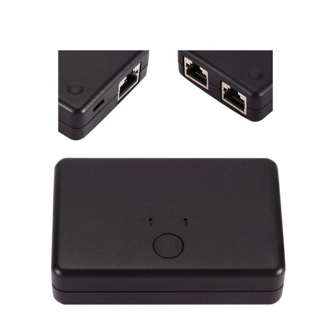 2 Port RJ45 Lan Network Switch Hub  Computer Ethernet-Black