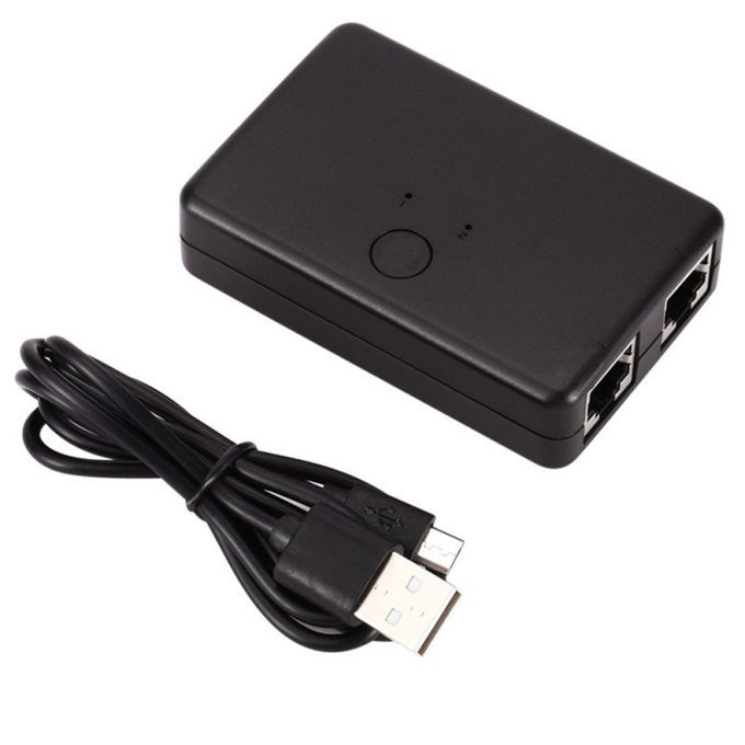 2 Port RJ45 Lan Network Switch Hub  Computer Ethernet-Black