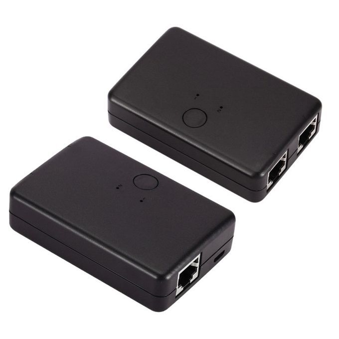 2 Port RJ45 Lan Network Switch Hub  Computer Ethernet-Black
