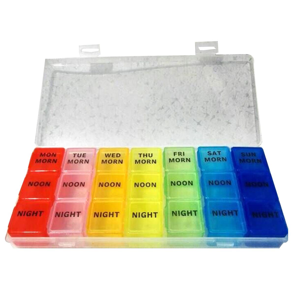 Organizer Day Box 7 Medicine Medication Container Daily Holder Week Vitamin 3 Times A S Weekly Large Medtime Travel As Shown