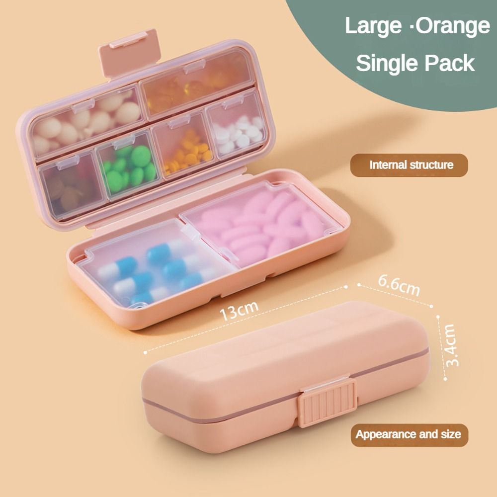 Organizer Container For Tablets Travel Pill Box With Seal Ring Sealed Organizer Container Portable Medicines Case Big-Pink
