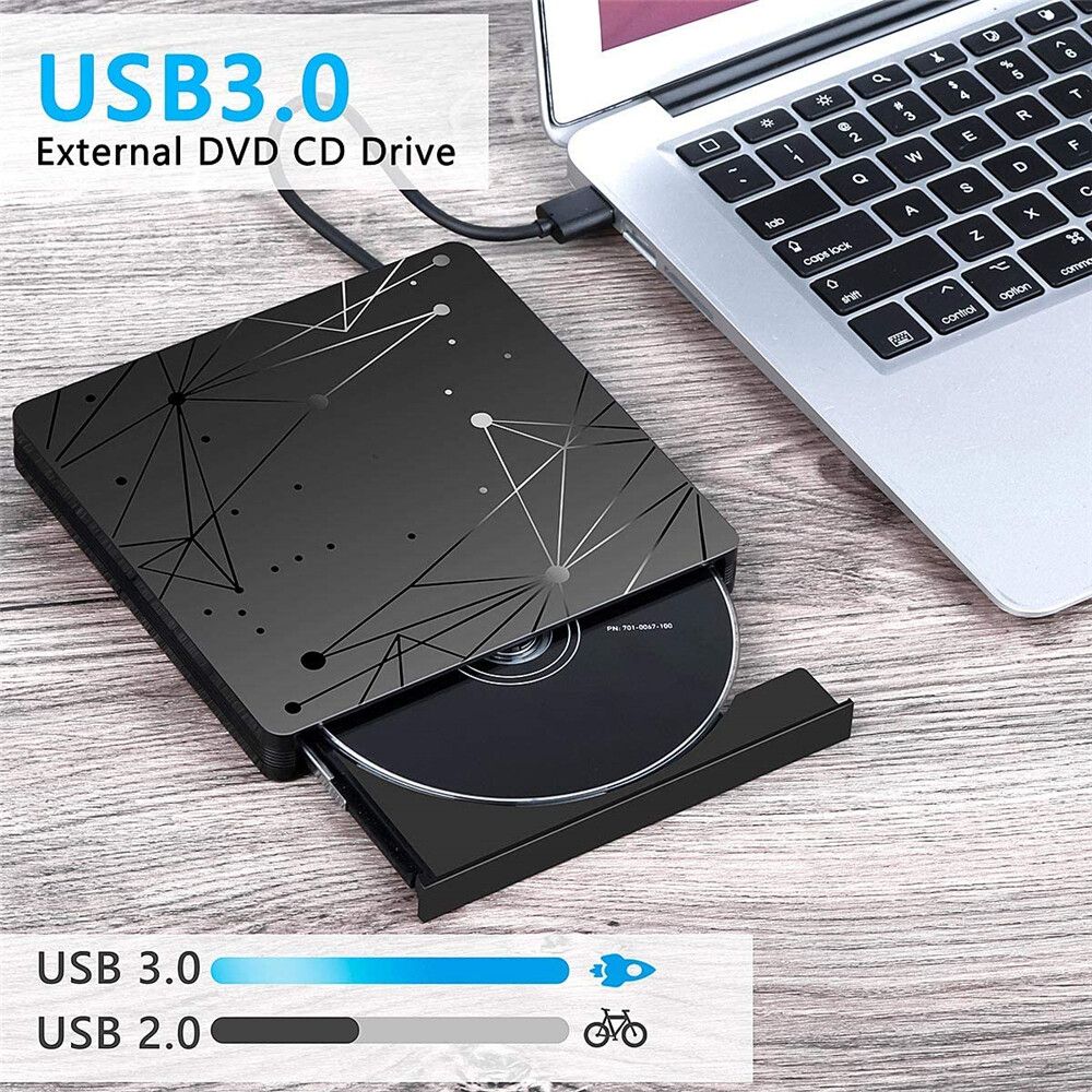 External Optical Drive USB3.0 Portable CD DVD Drive Writer Optical Player High Speed Multi-Functional DVD Player For Laptop DVD Case