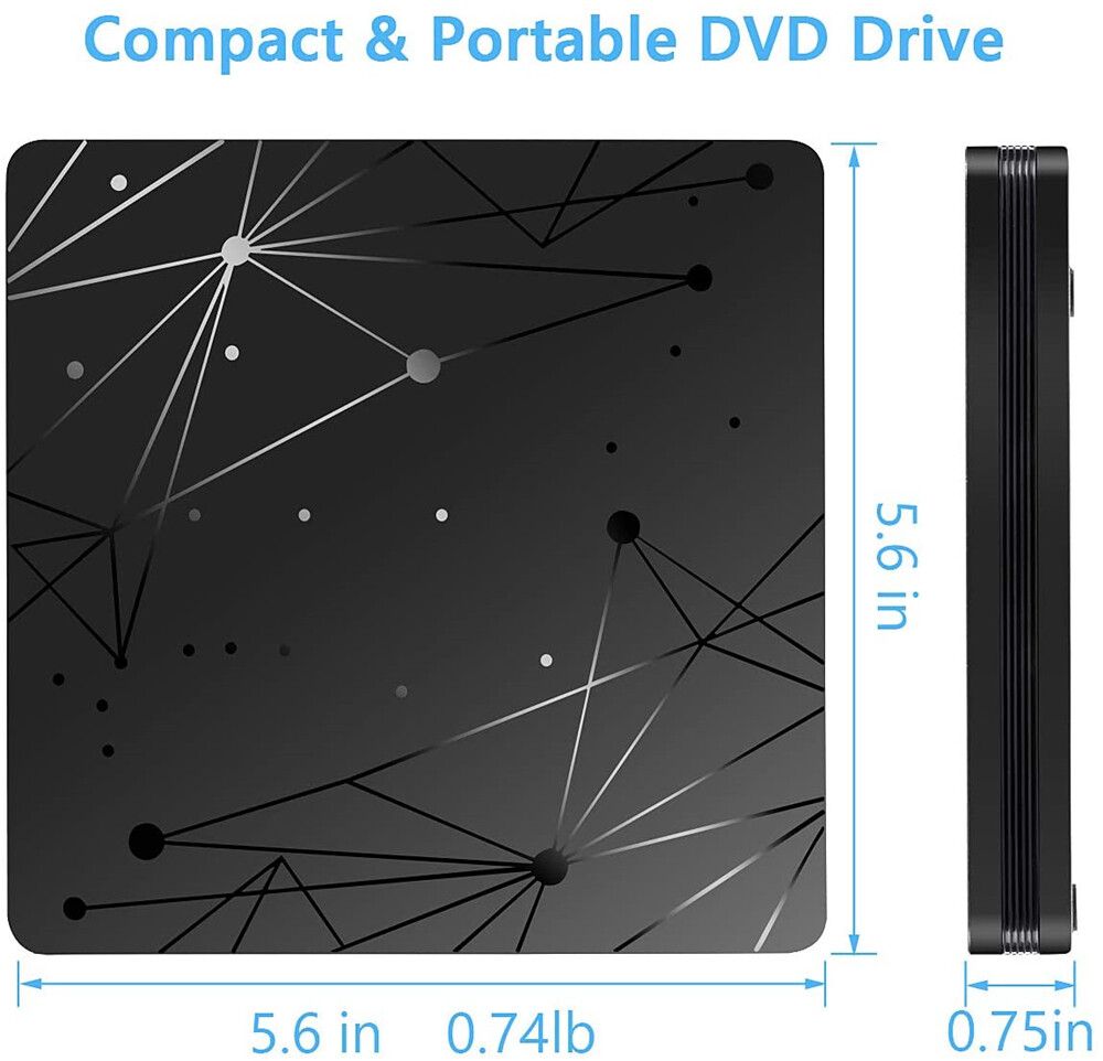 External Optical Drive USB3.0 Portable CD DVD Drive Writer Optical Player High Speed Multi-Functional DVD Player For Laptop DVD Case