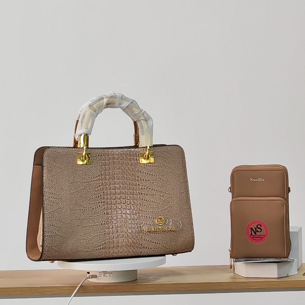 2n1 High Quality Top-Handle Handbag-Beige
