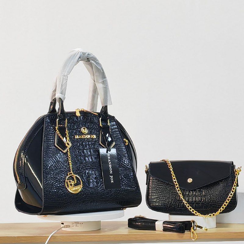 Port Crocodile Patent Design Classic Handbag 2pcs