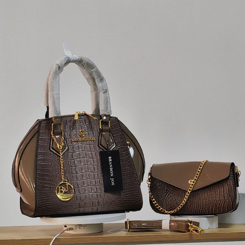 Port Crocodile Patent Design Classic Handbag 2pcs
