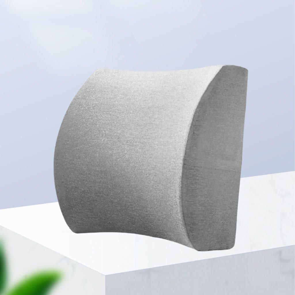 Cotton Lumbar Back Support Memory Foam Comfortable Straps Light Grey
