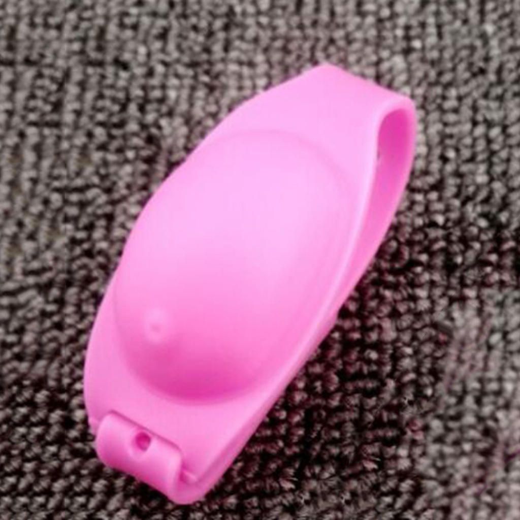 Portable Silicone Bracelet Wristband Hand  Dispenser Band & Pink