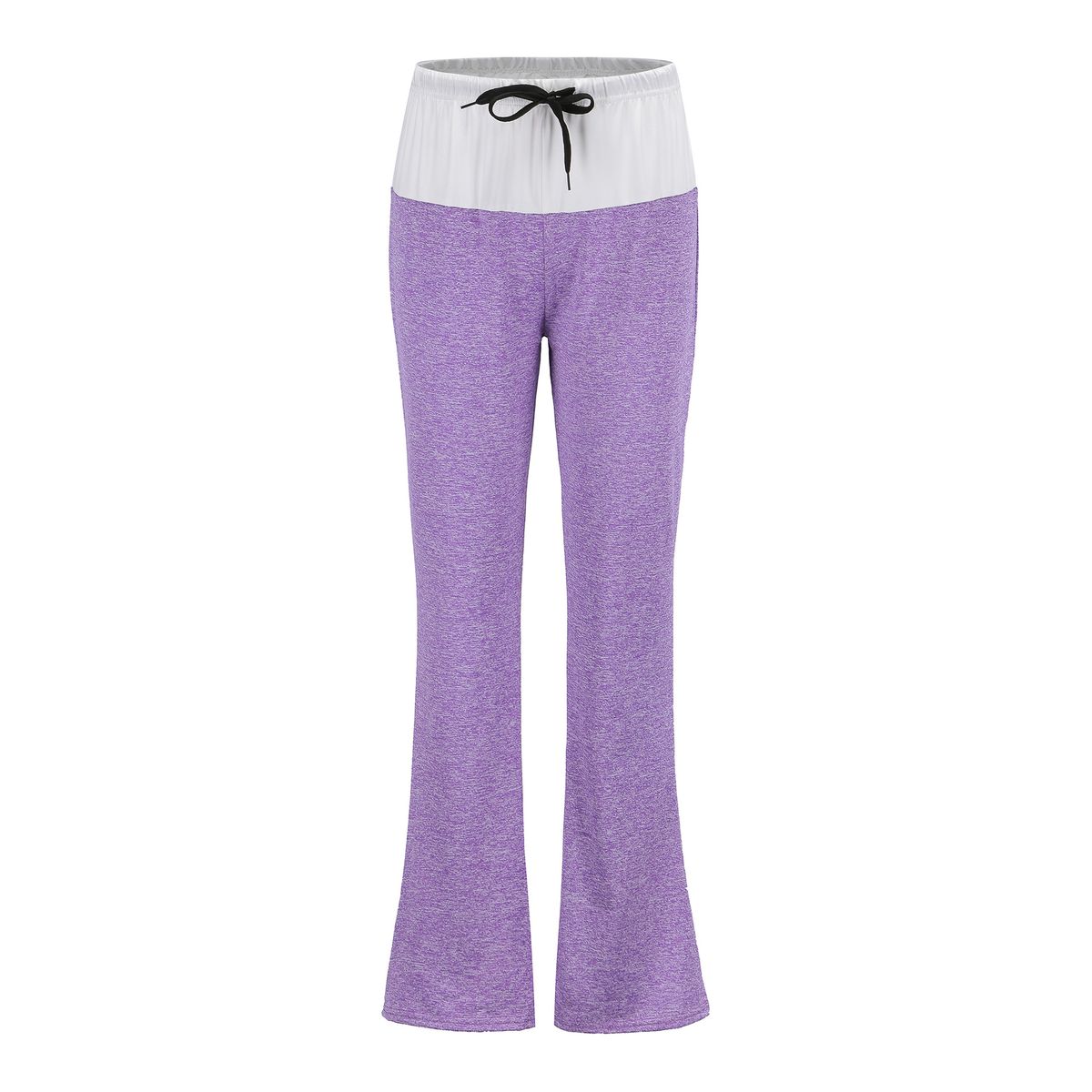 Women Fashion Wide Leg Patchwork Leggings Causal Dancing Loose Long Pant Waist Drawstring Ladies Elasticed Pants Yoga Sportwear(#Grey)