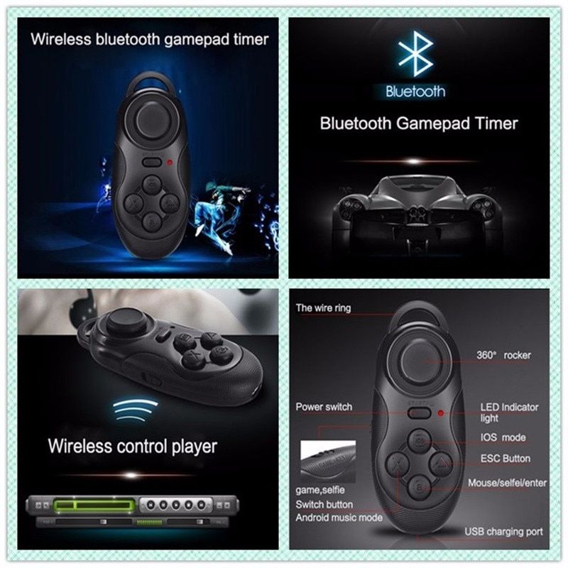 VR Shinecon Bluetooth Virtual Reality 3D Glasses Headset For IOS And Android VR Bo 5.0-7.0 Inch Phone Google Cardboard 2.0