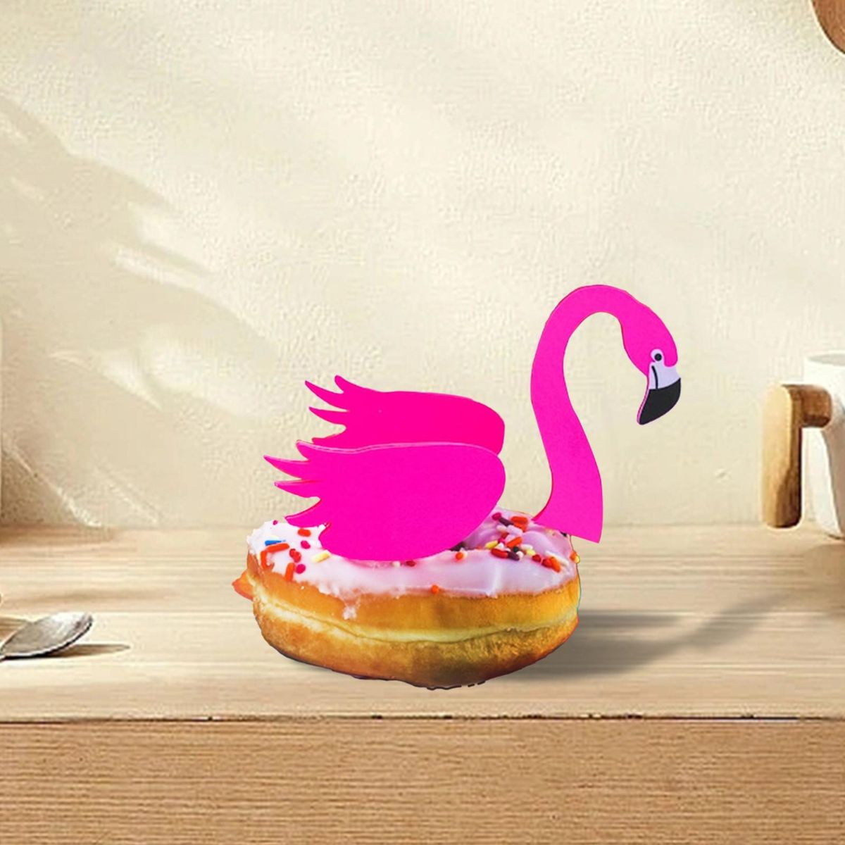 Cupcake Decoration Pick Summer Pool Party Doughnut Cupcake Topper Red