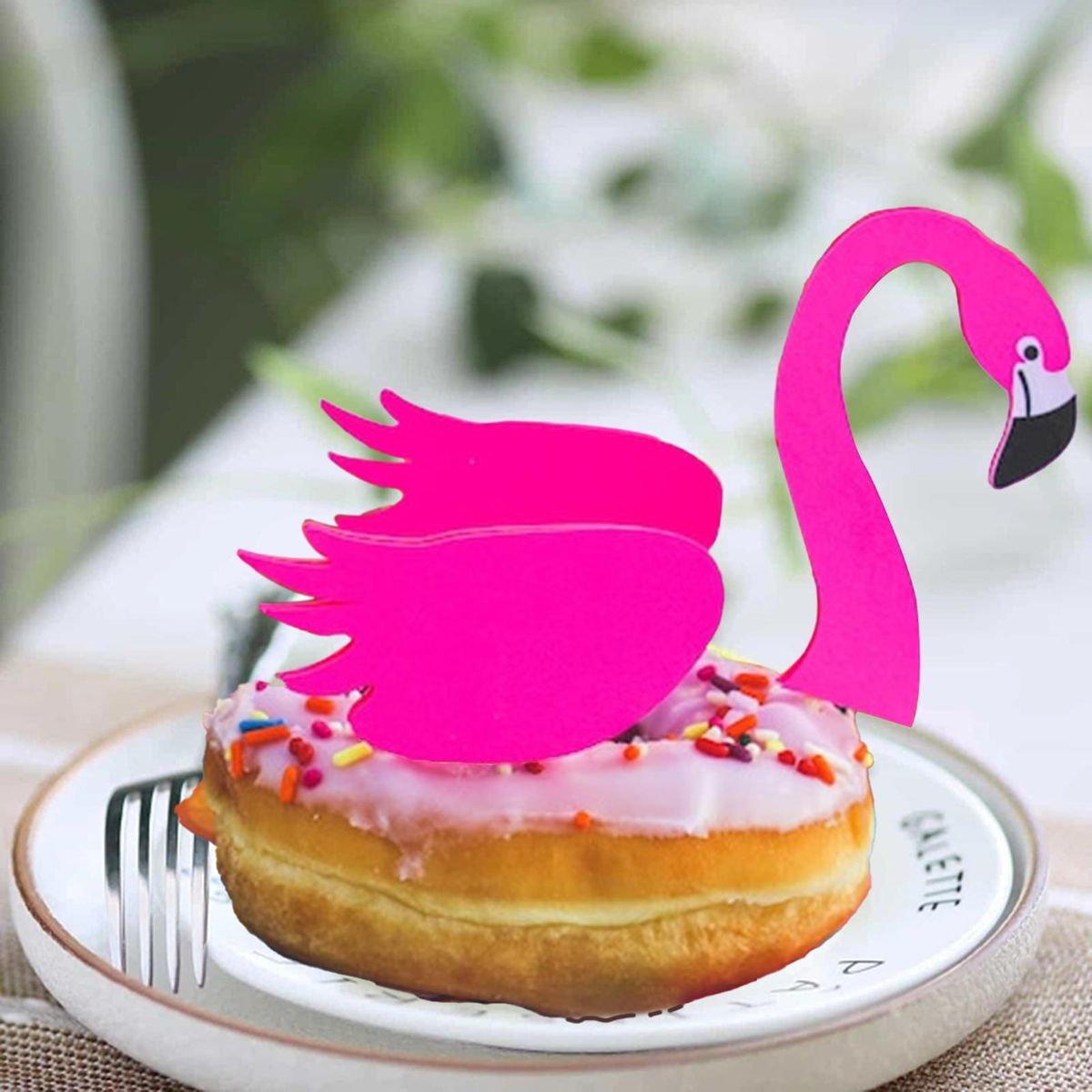 Cupcake Decoration Pick Summer Pool Party Doughnut Cupcake Topper Red
