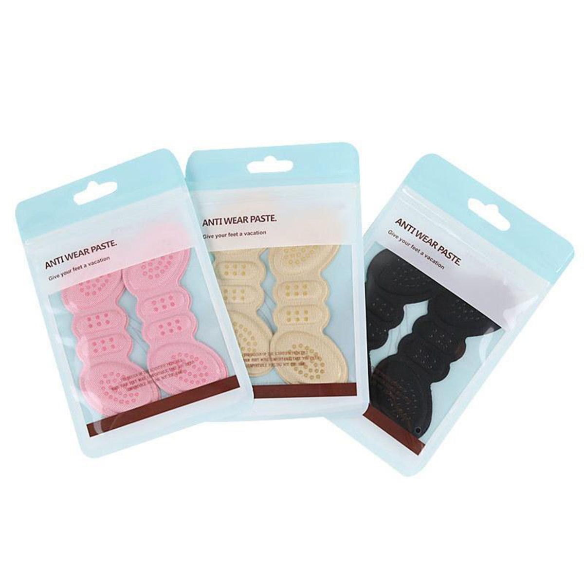 2Pcs Women Butterfly Shape Heel Cushion Pads Anti Black 3mm Thick