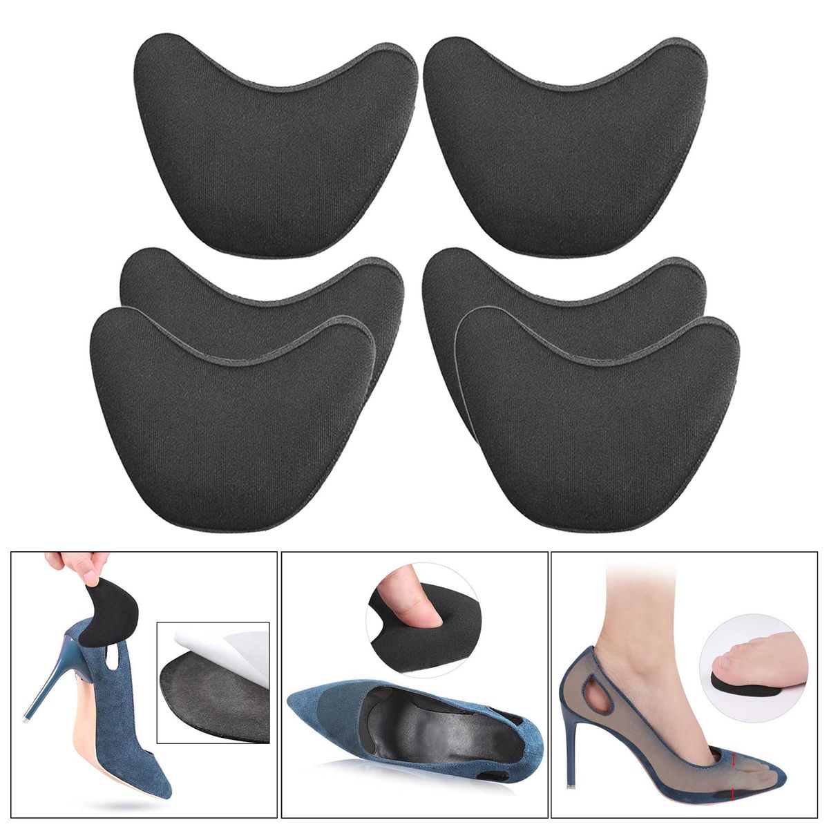 3 Pairs Shoe Filler Toe  For Shoes Too Big,  Shoe Fillers For Black