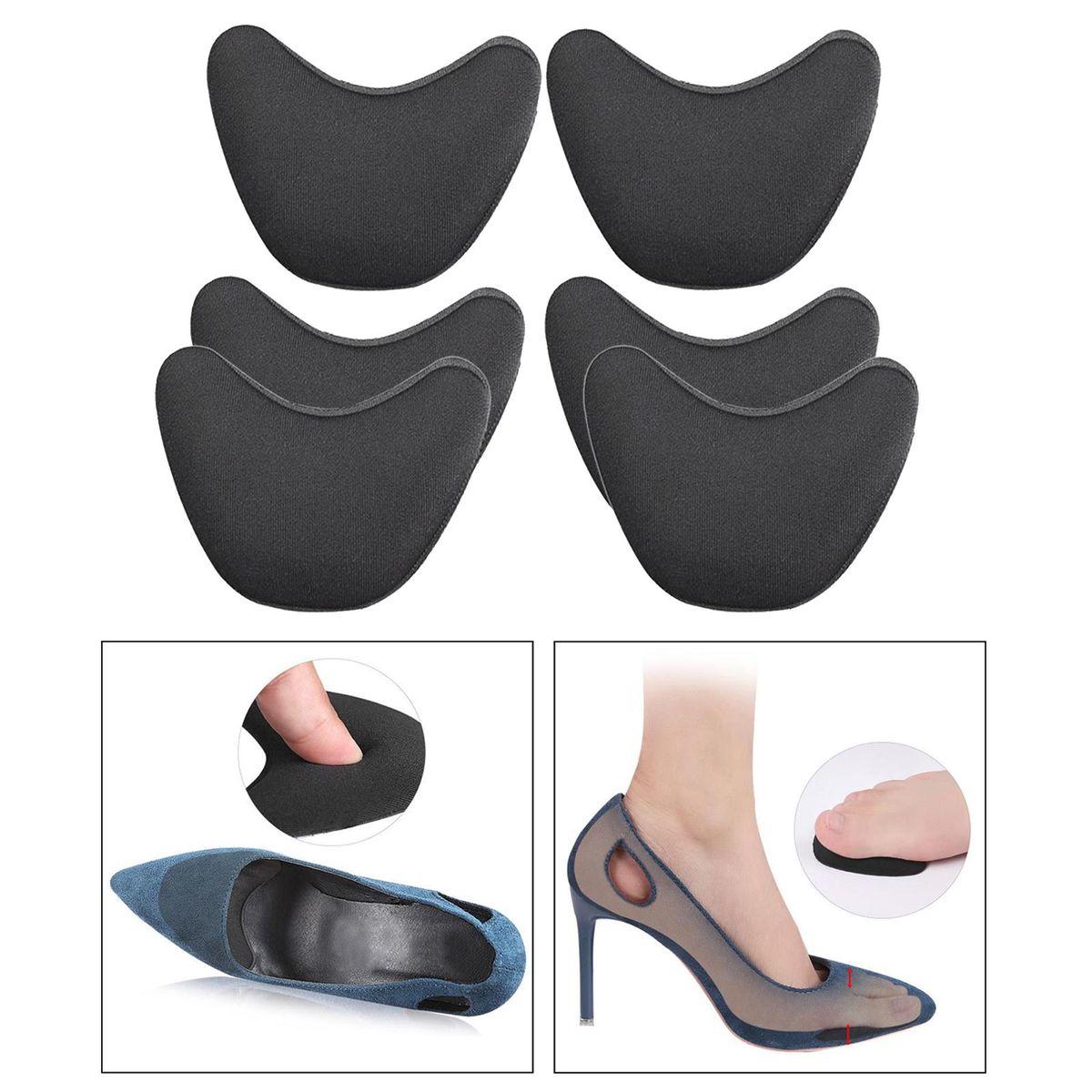 3 Pairs Shoe Filler Toe  For Shoes Too Big,  Shoe Fillers For Black