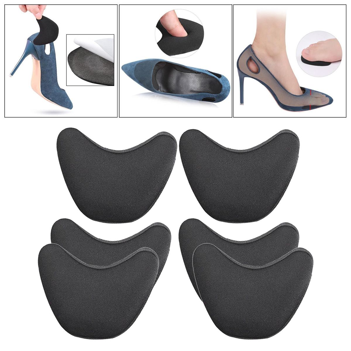 3 Pairs Shoe Filler Toe  For Shoes Too Big,  Shoe Fillers For Black