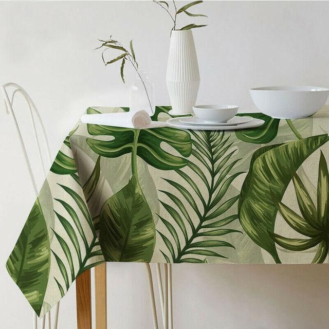 Plants Printed Waterproof Tablecloth-100X140