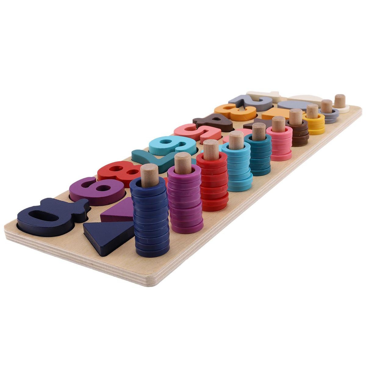 Math Toys Digital Shape Pairing Learning Preschool Counting Board Kids Educational Wooden Toys for Children Gift