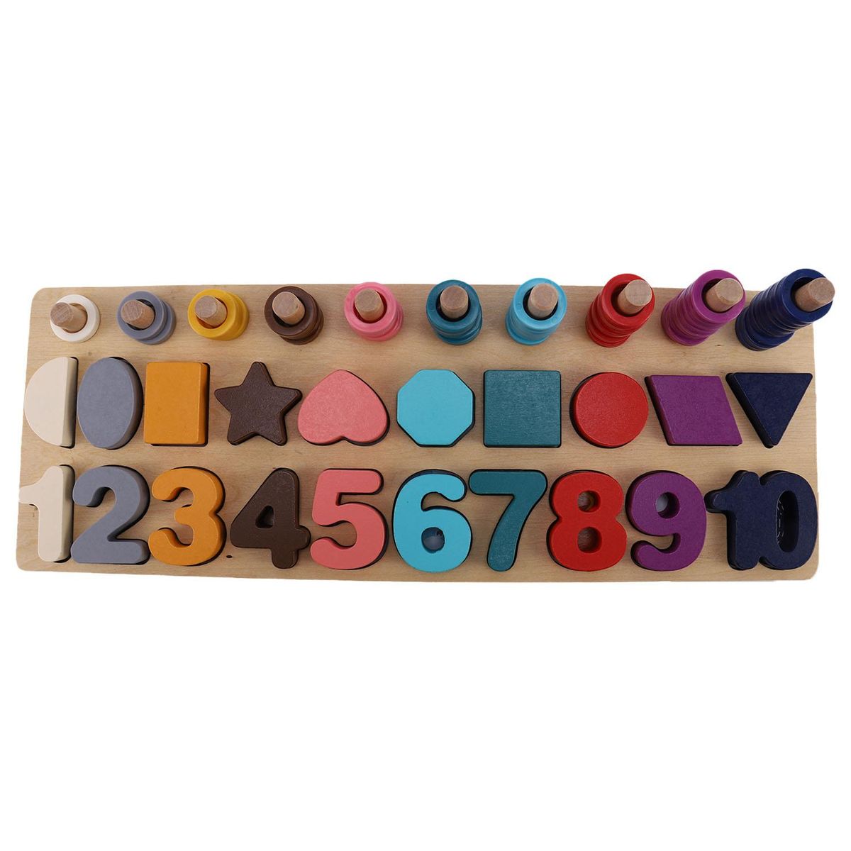 Math Toys Digital Shape Pairing Learning Preschool Counting Board Kids Educational Wooden Toys for Children Gift