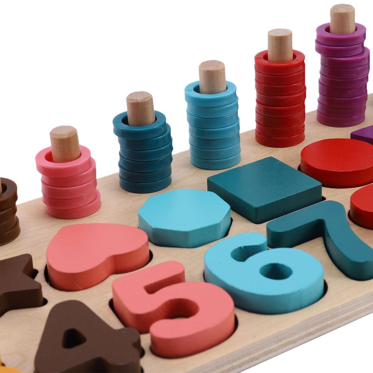 Math Toys Digital Shape Pairing Learning Preschool Counting Board Kids Educational Wooden Toys for Children Gift