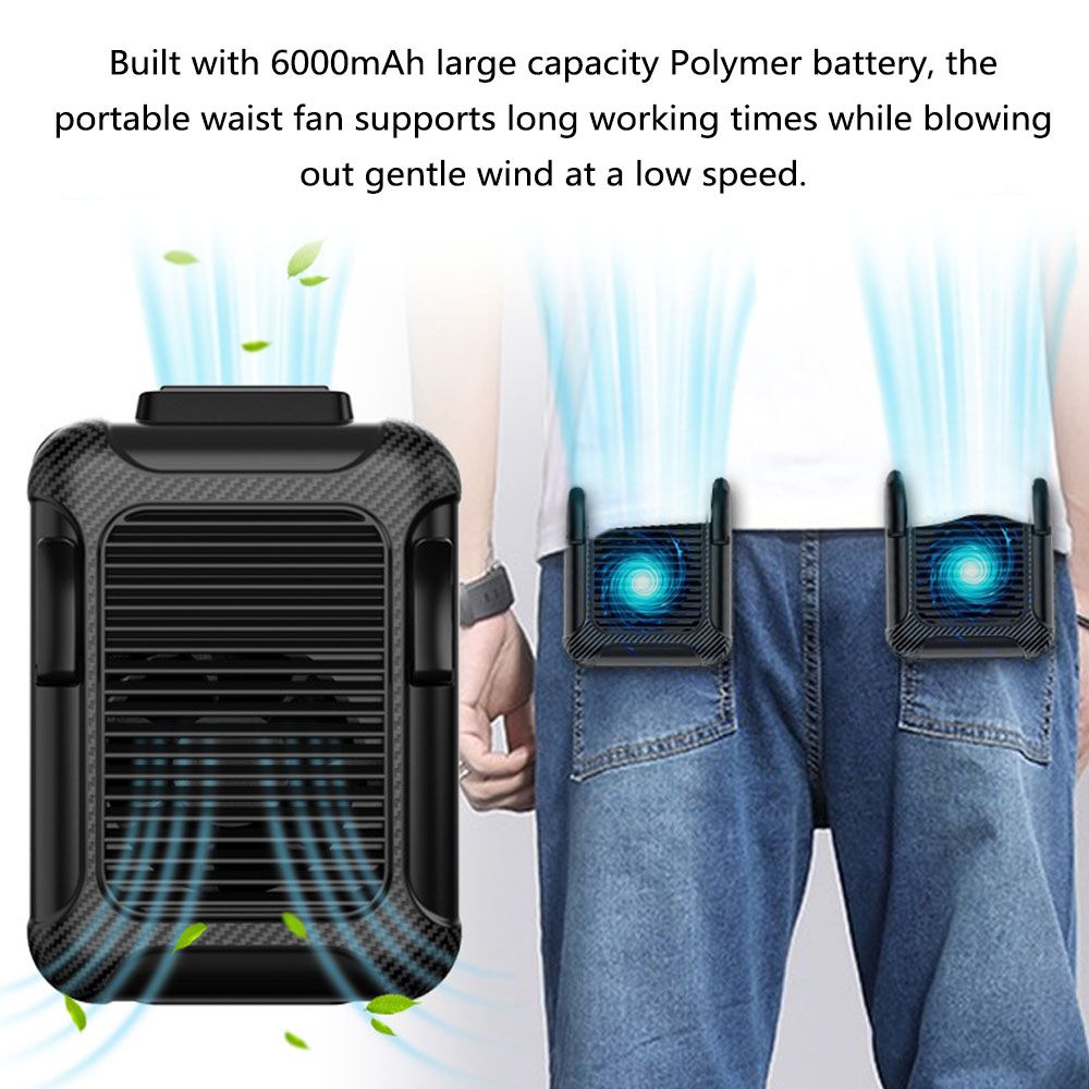 Outdoor Waist Hangings Fan Portable Fan 112*79*53 Mm 6000mah