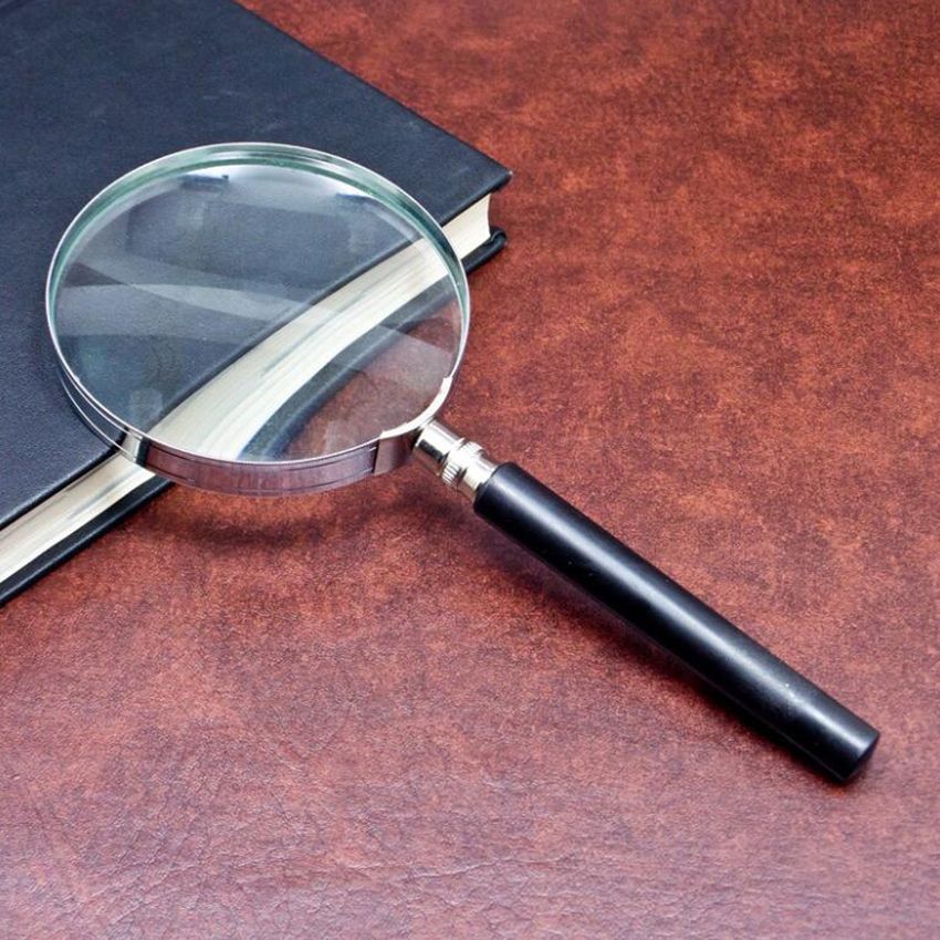 90MM Lens 5X Handheld Magnifying Glass Plastic Handle
