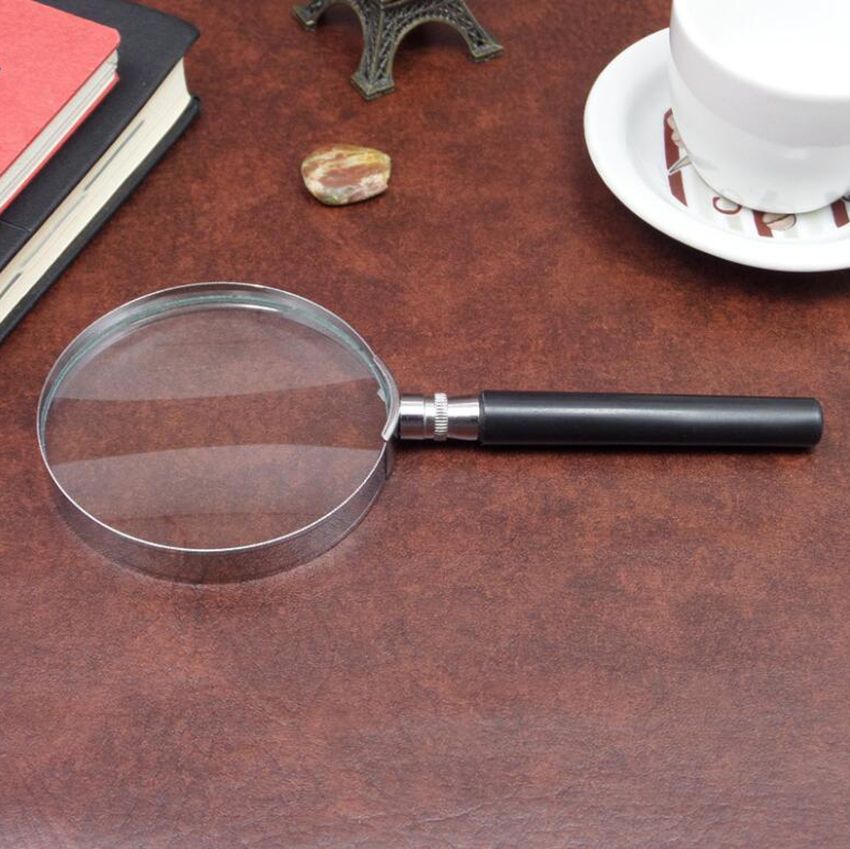 90MM Lens 5X Handheld Magnifying Glass Plastic Handle