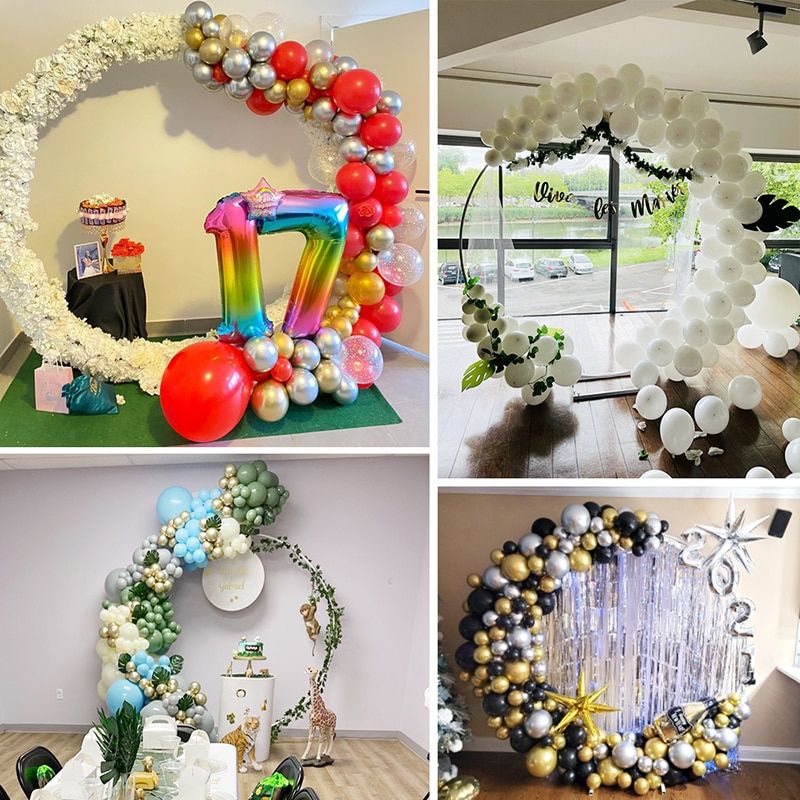 Metal Circle Wedding Arch Balloon Arch Round Party Background Shelf Round Balloon Arch Frame Gold
