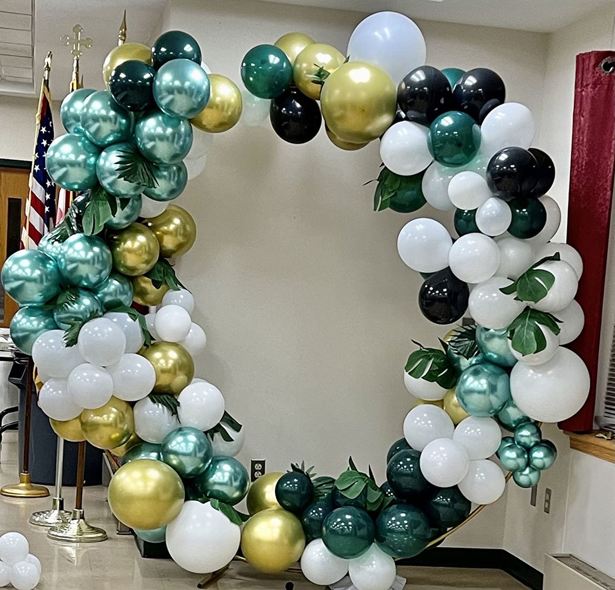 Metal Circle Wedding Arch Balloon Arch Round Party Background Shelf Round Balloon Arch Frame Gold