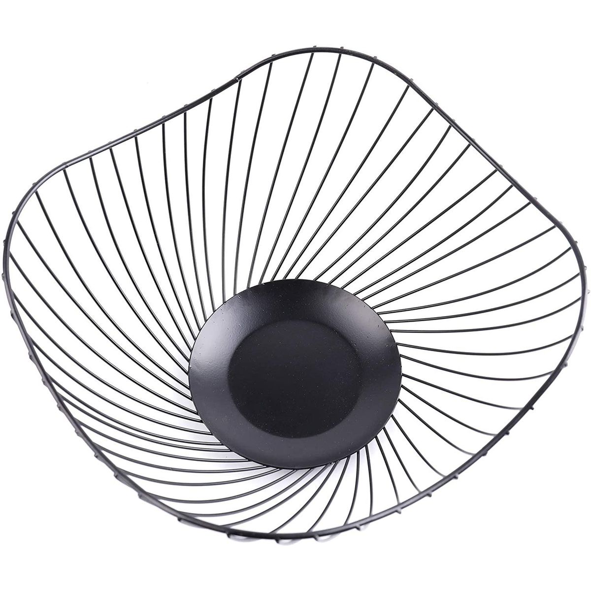 Iron Wire Countertop Fruit Storage Basket Stand Black