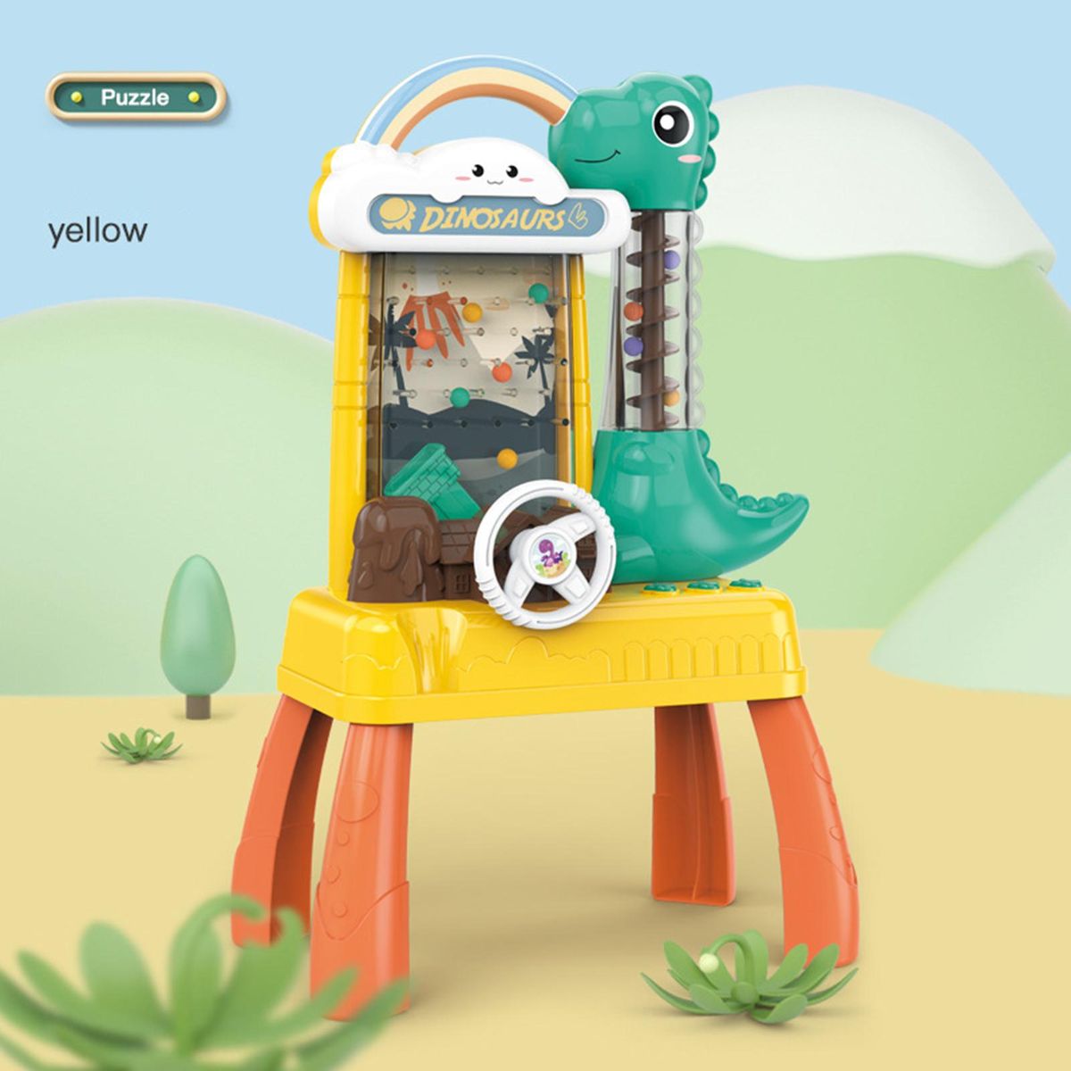 Kids Toy Dinosaur Pick Up Bean Preschool Kids Toy Yellow