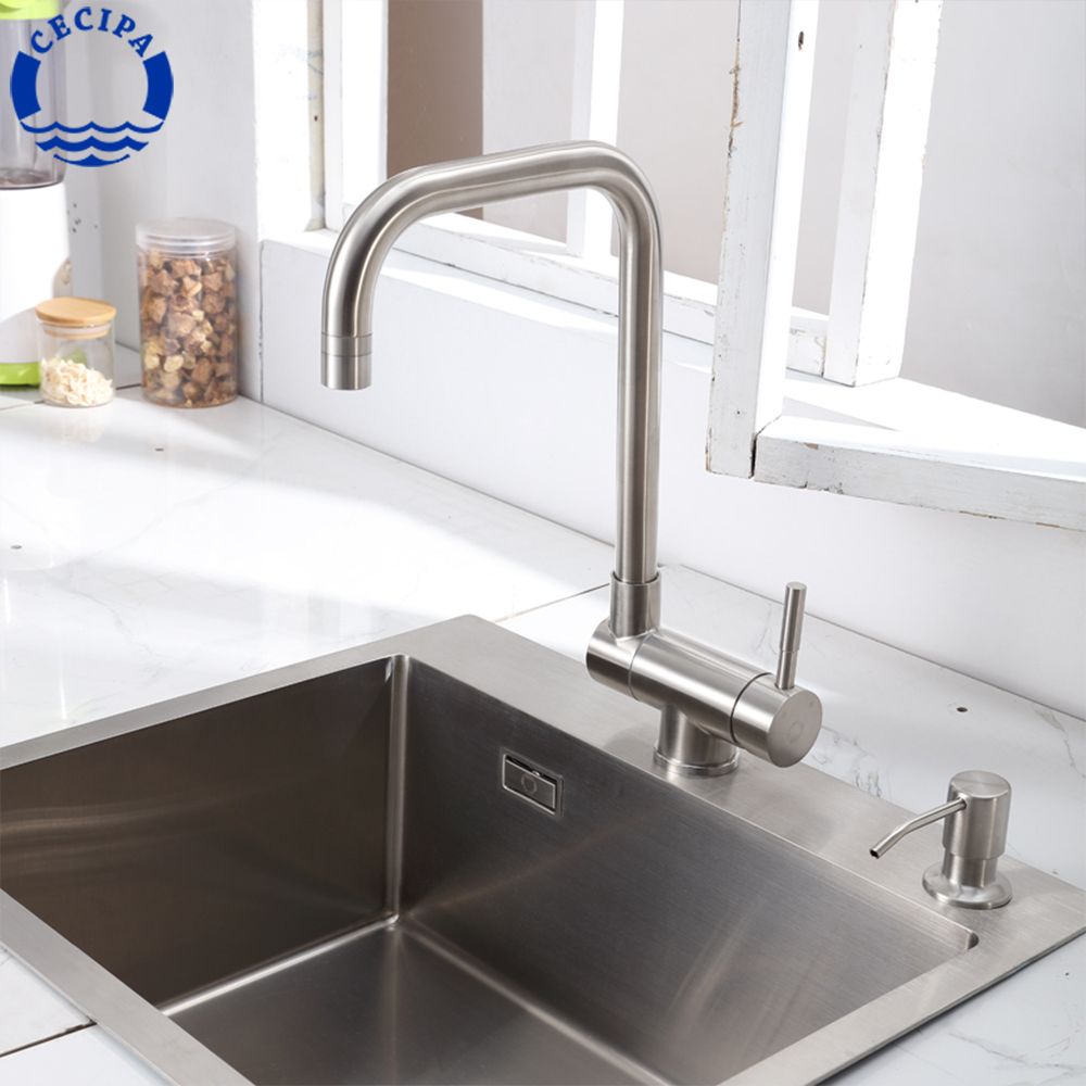 Front Window Folding Kitchen Faucet Stainless Steel 360​​° Rotation Kitchen Sink Wash Basin  And Cold Mixer Water Tap