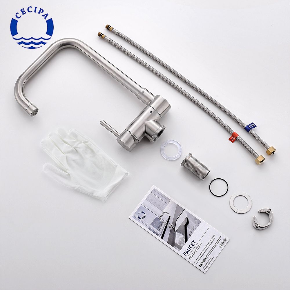 Front Window Folding Kitchen Faucet Stainless Steel 360​​° Rotation Kitchen Sink Wash Basin  And Cold Mixer Water Tap