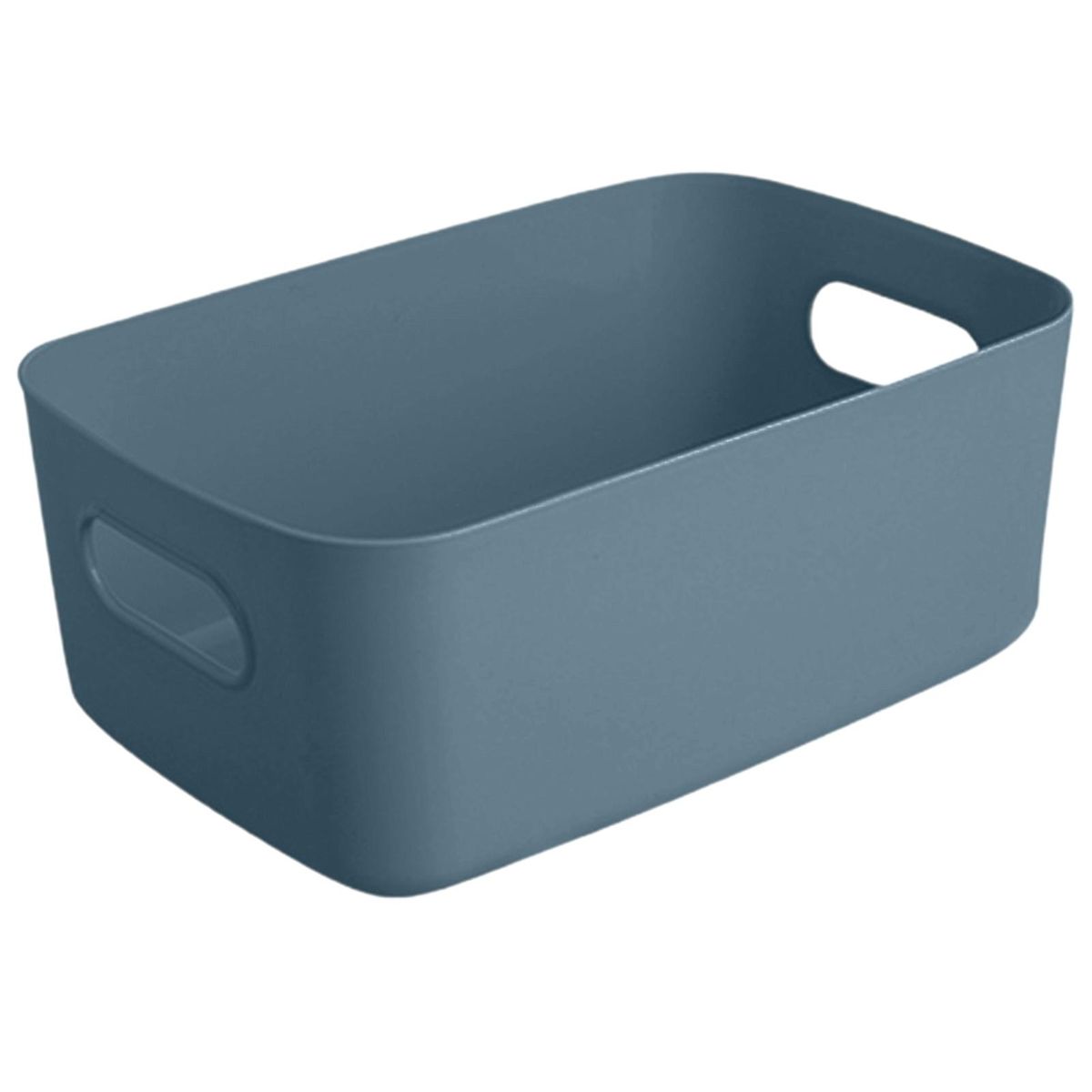 Storage Basket Solid Color Space-Saving Plastic-Dark Blue