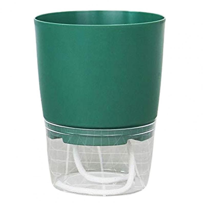 Green Automatic Watering Flower Pot Corrosion Resistant PP Succulent Plant Pot Reusable Double Layer Plants Basket Garden Supplies