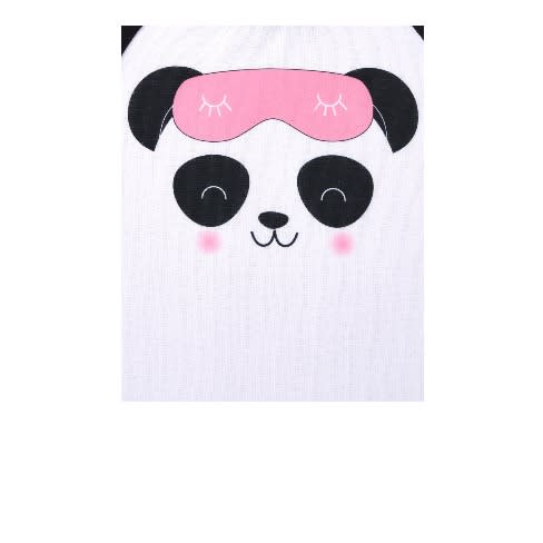 Girls Big Panda Pyjamas Set - White Pink